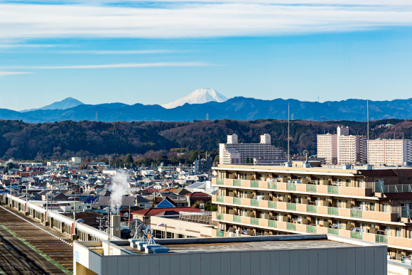 見晴らしのいい地上9階にある職員食堂の画像