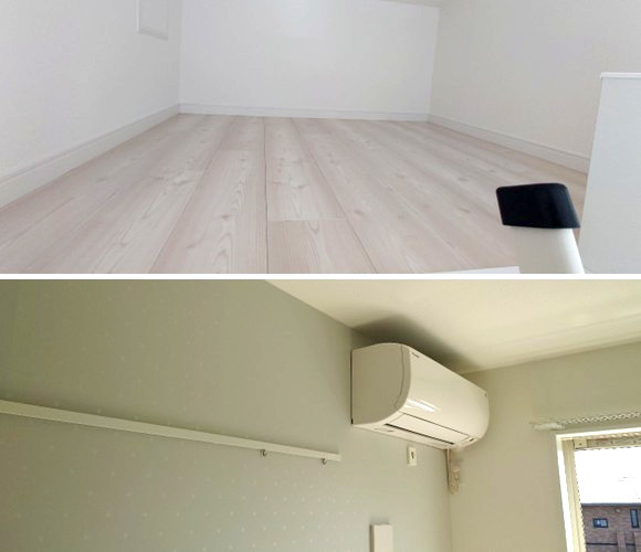 上：ロフト／下：エアコン