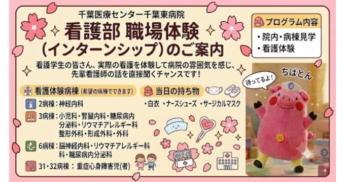 国立病院機構 千葉医療センター千葉東病院のインターンシップ画像