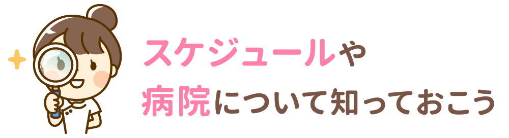 スケジュールや病院について知っておこう