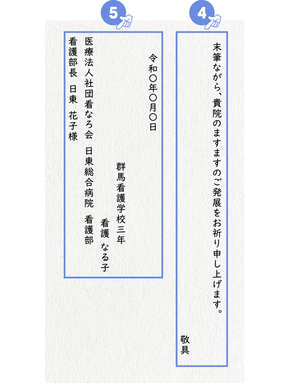 インターンシップ参加のお礼状 ～結び