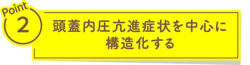 頭蓋内圧亢進症状を中心に、構造化する