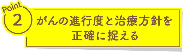 Point2 がんの進行度と治療方針を正確に捉える