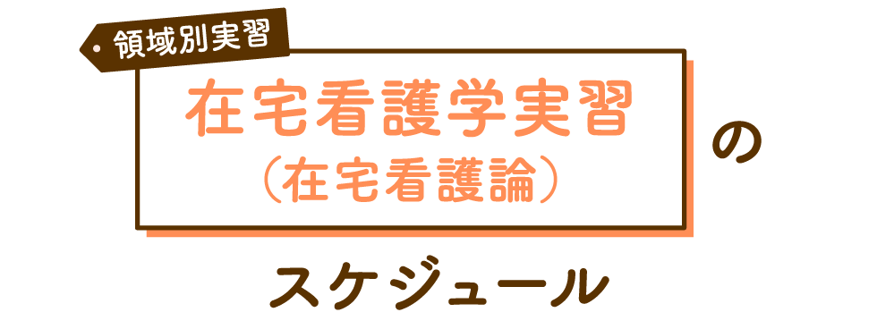 領域別実習 在宅看護学（在宅看護論）実習のスケジュール