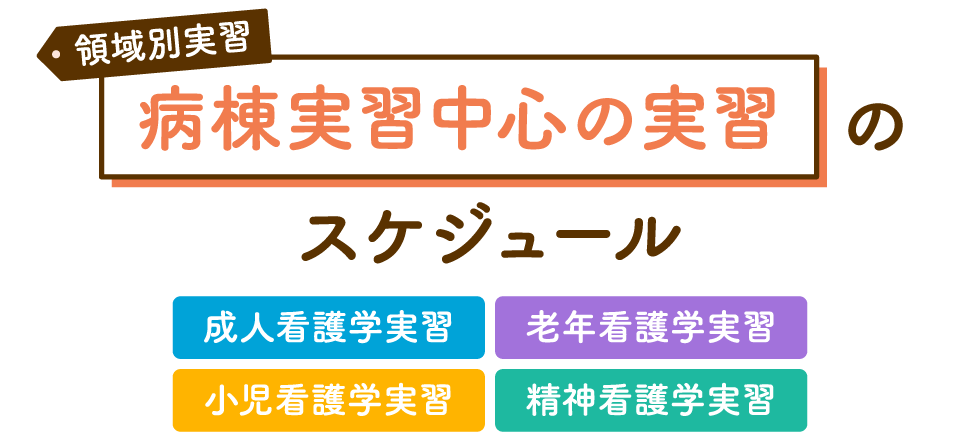 領域別実習 病棟実習中心の実習のスケジュール